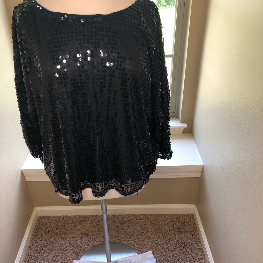 Plus Size Sequin Top